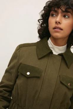 Online Oasis Patched Pocket Coat Khaki