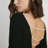 Discount Oasis Pearl Back Detail Jumper Fuchsia