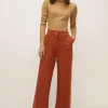 New Oasis Petite Adeline Cropped Wide Leg Jean Rust