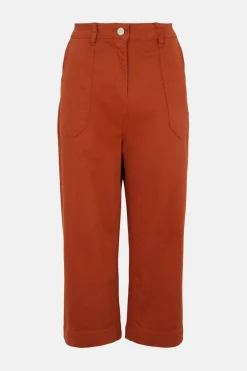 New Oasis Petite Adeline Cropped Wide Leg Jean Rust