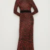 Clearance Oasis Petite Animal Jacquard Open Back Midaxi Multi