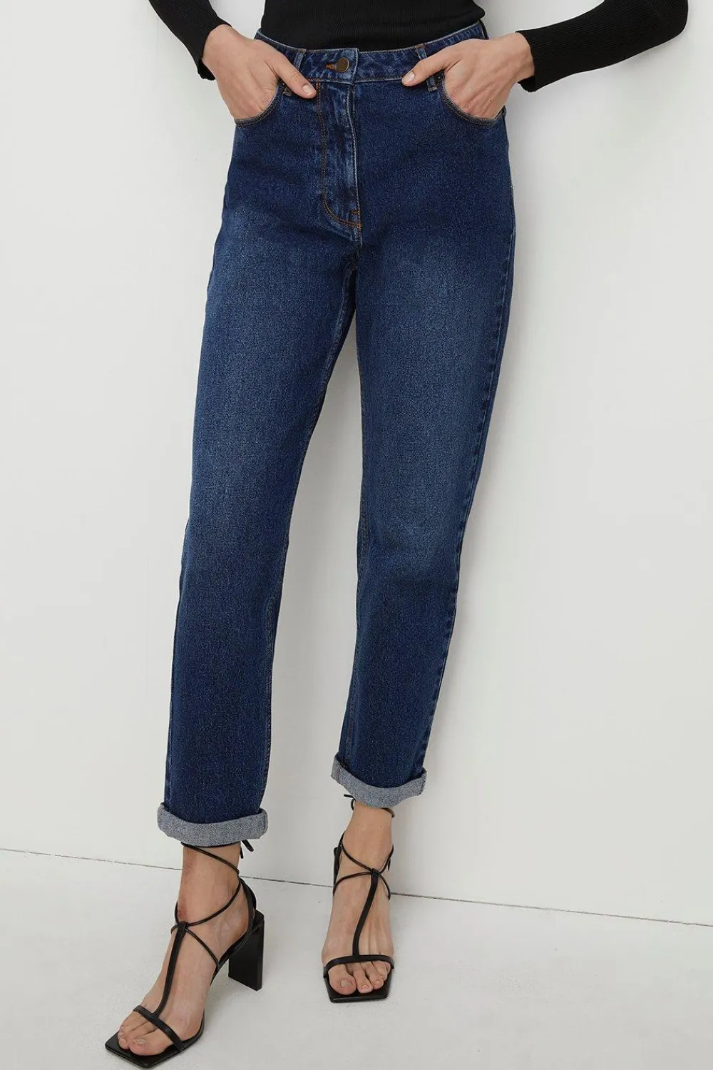 Discount Oasis Petite Ava Relaxed Boyfriend Jean Indigo