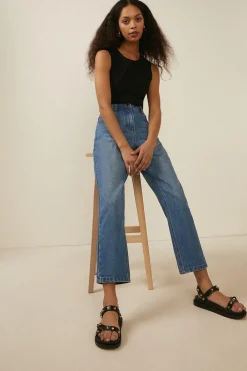 Fashion Oasis Petite Boyfriend Jean Pale Wash