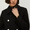 Online Oasis Petite Button Detail Dolly Coat Black