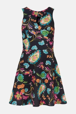 Sale Oasis Petite Button Detail Scuba Skater Dress Multi