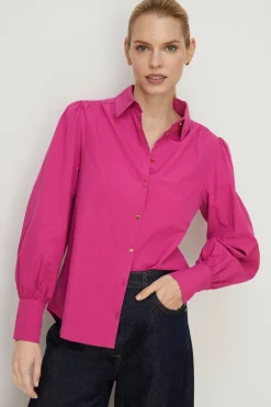Sale Oasis Petite Cotton Poplin Essential Shirt Hot Pink