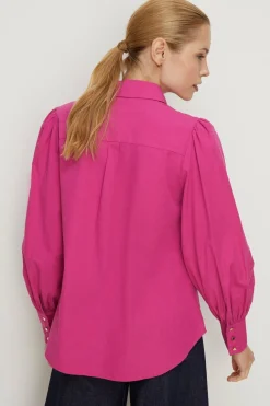 Sale Oasis Petite Cotton Poplin Essential Shirt Hot Pink