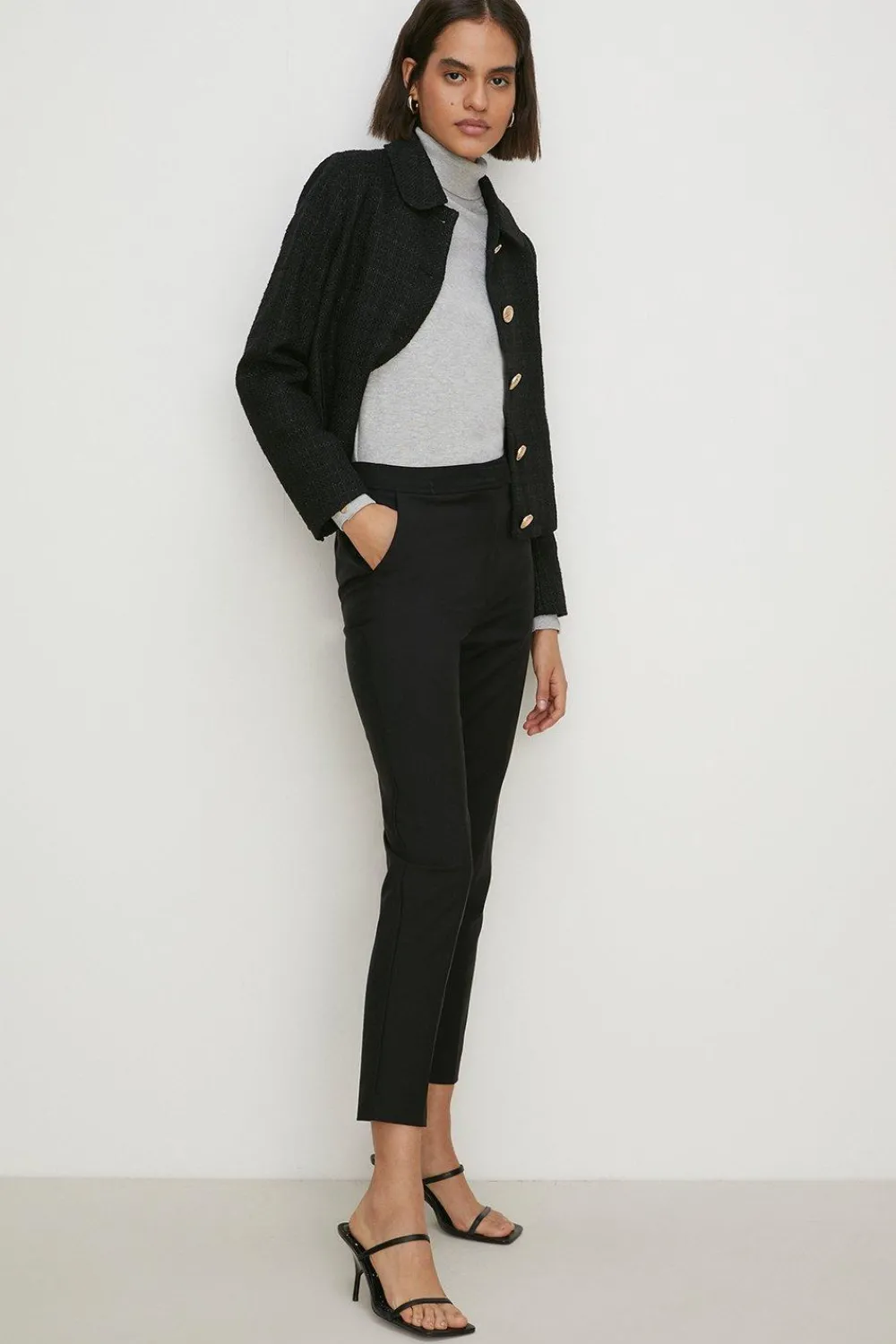 Outlet Oasis Petite Cotton Sateen Slim Leg Trouser Ivory