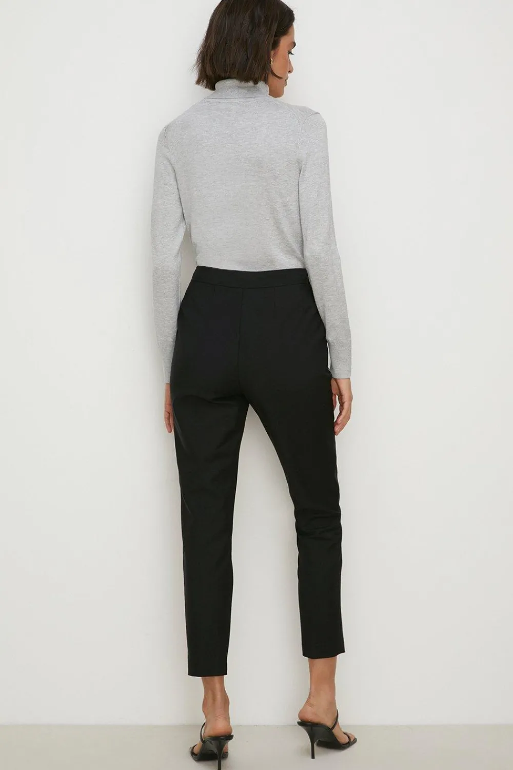 Outlet Oasis Petite Cotton Sateen Slim Leg Trouser Ivory