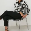 Best Oasis Petite Cotton Sateen Zip Side Crop Trouser Black