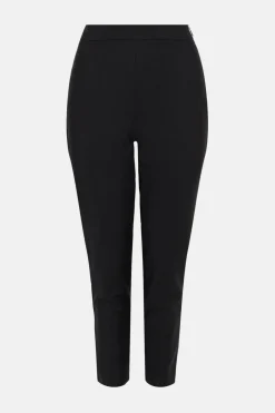 Clearance Oasis Petite Cotton Sateen Zip Side Crop Trouser Black
