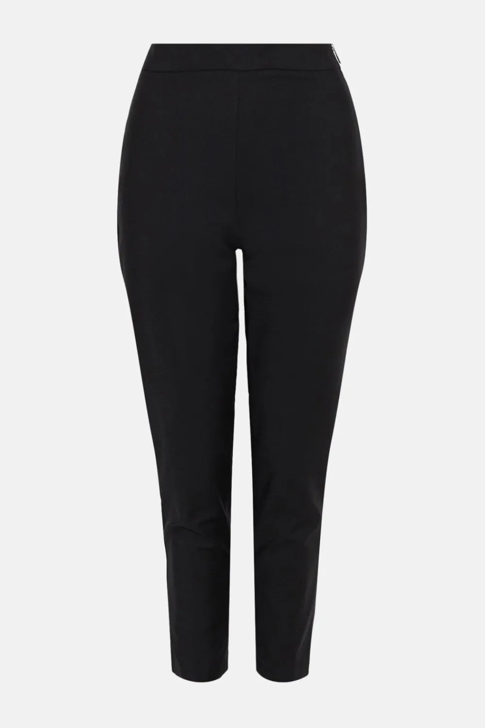 Clearance Oasis Petite Cotton Sateen Zip Side Crop Trouser Black