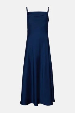 Best Oasis Petite Cowl Double Strap Midi Dress Navy