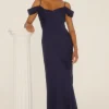 Best Oasis Petite Cowl Satin Bias Midaxi Dress Navy