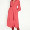 Hot Oasis Petite Crepe Pin-Tuck Belted Shirt Dress Pink