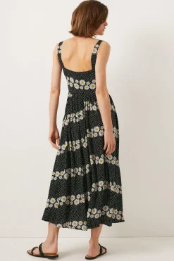 Outlet Oasis Petite Daisy Stripe Printed Pinny Strap Dress Floral