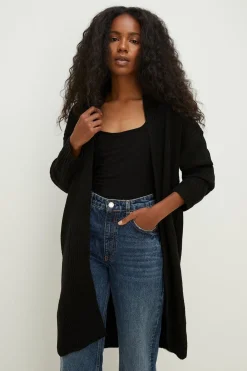 Fashion Oasis Petite Edge To Edge Oversized Cardigan Black