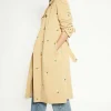 Clearance Oasis Petite Embroidered Trench Coat Beige