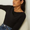 Sale Oasis Petite Essential Cotton Slash Neck Jersey Top White