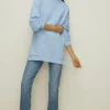 Online Oasis Petite Essential Tunic Sweat With Side Zips Blue