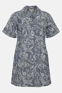 Fashion Oasis Petite Floral Chambray Mini Shirt Dress Mid Wash