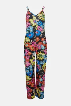 New Oasis Petite Floral Print Double Strap Jumpsuit Multi
