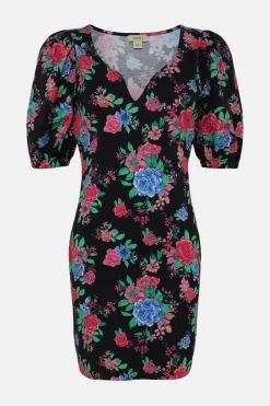 Fashion Oasis Petite Floral Print Sleeve Mini Dress Multi