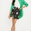 New Oasis Petite Floral Printed Cotton Mini Skirt Multi