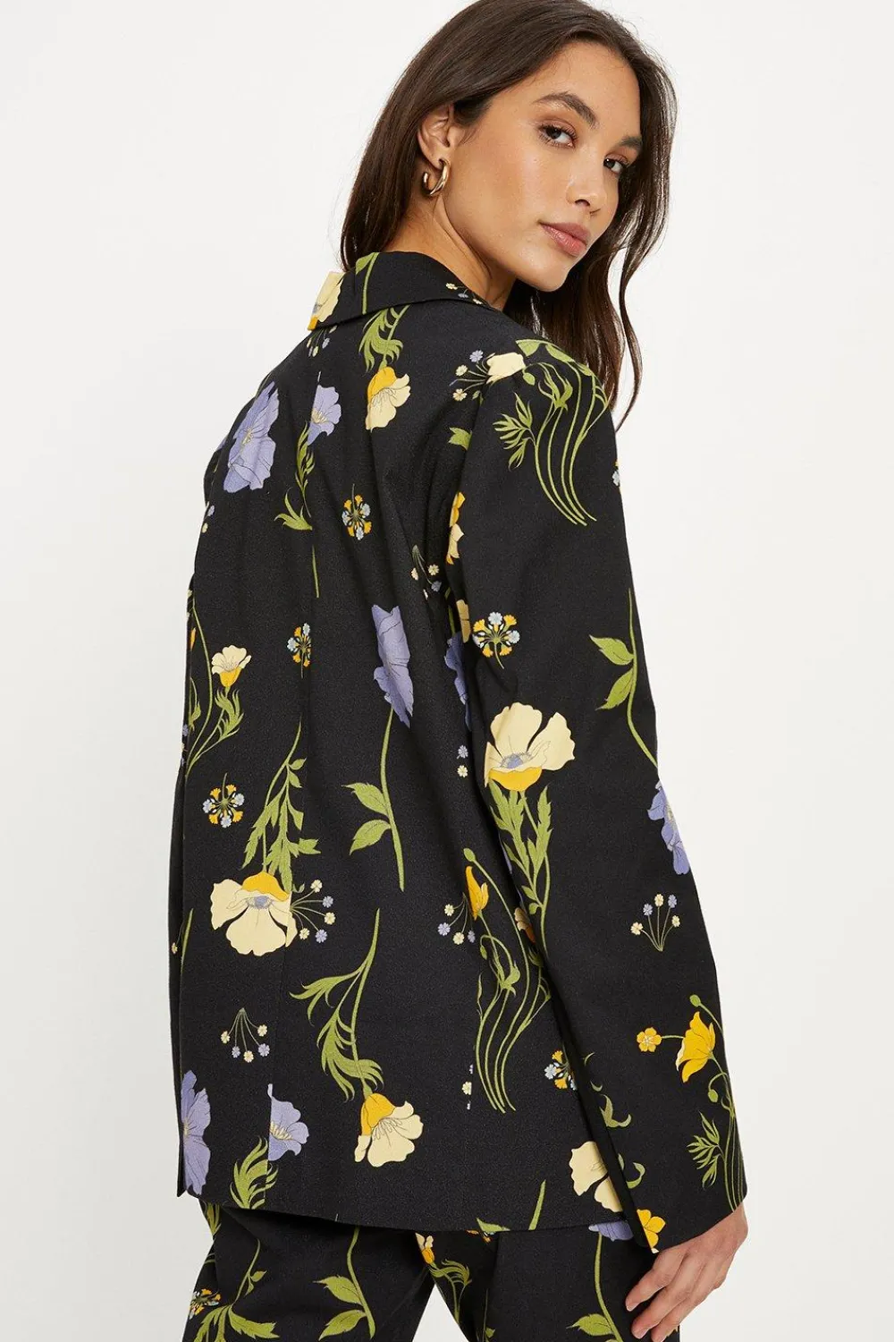 Clearance Oasis Petite Floral Printed Cotton Blazer Multi