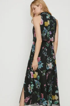 Best Oasis Petite Floral Printed Halter Midi Dress Multi