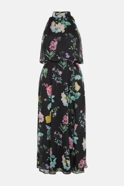 Best Oasis Petite Floral Printed Halter Midi Dress Multi