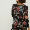 Best Oasis Petite Floral Ruched Mini Dress Black