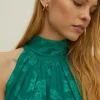 Sale Oasis Petite Floral Satin Burnout Midi Dress Bright Green