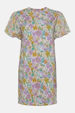 Best Oasis Petite Floral Woven Puff Sleeve Mini Dress Ivory