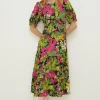 Sale Oasis Petite Frill Ruffle Colourful Floral Dress Multi
