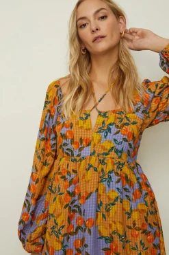 New Oasis Petite Fruit Print Skater Dress Multi