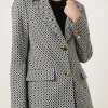 Hot Oasis Petite Geo Jacquard Blazer Mono