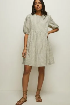 Sale Oasis Petite Gingham Smock Dress Lilac