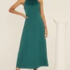 Discount Oasis Petite Halter Neck Midi Dress Emerald