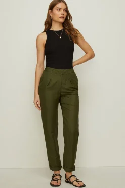 Hot Oasis Petite Janelle Straight Leg Trouser Navy