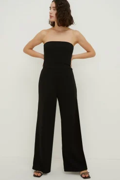 Best Oasis Petite Jersey Crepe Bandeau Jumpsuit Black