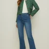 Best Oasis Petite Josie Kick Flare Jean Mid Wash