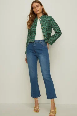 Best Oasis Petite Josie Kick Flare Jean Mid Wash
