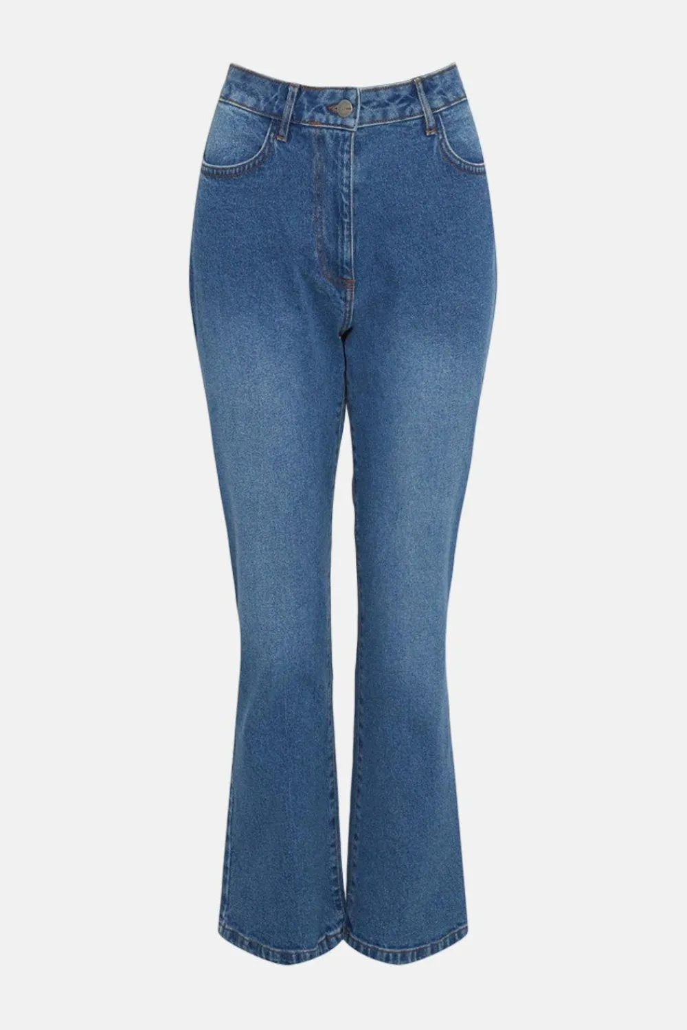 Best Oasis Petite Josie Kick Flare Jean Mid Wash