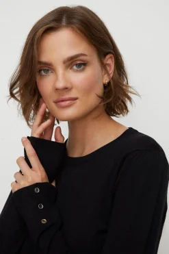 Fashion Oasis Petite Knitted Crew Jumper Black