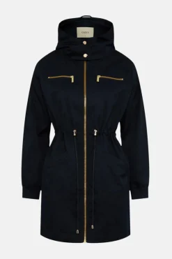 Hot Oasis Petite Lightweight Midi Parka Black
