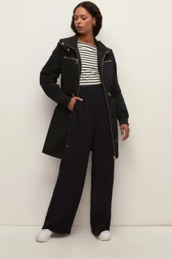 Hot Oasis Petite Lightweight Midi Parka Black