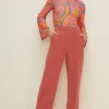 Fashion Oasis Petite Marble Rib Mock Neck Top Pink
