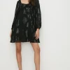 Fashion Oasis Petite Metallic Skater Dress Black