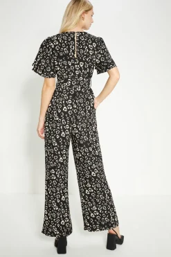 Discount Oasis Petite Printed Crepe Belted Jumpsuit Animal